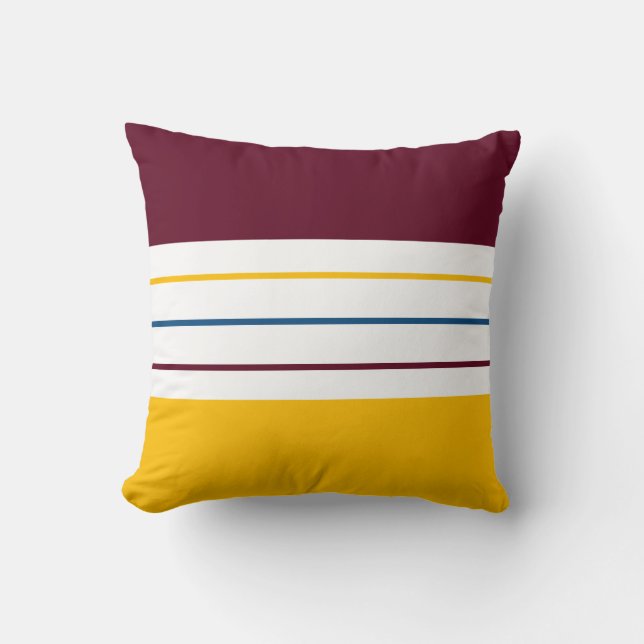 Colourful Mulberry Amber Stripes Cushion (Front)