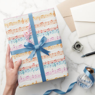 Colourful Multi colour Music note Musician Wrapping Paper