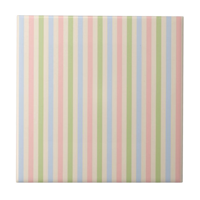 Colourful Multi-Colour Stripe Abstract Style Patte Tile (Front)