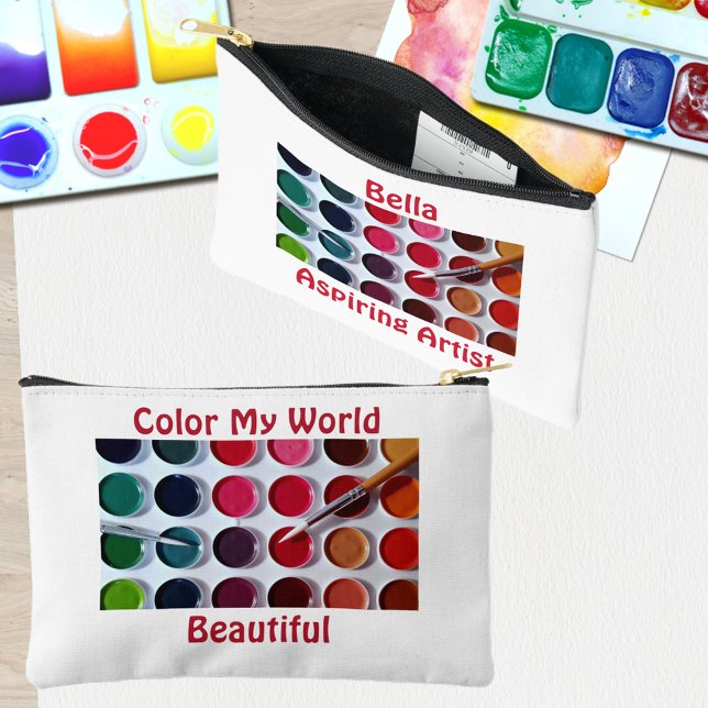 Colourful Multi Colour Watercolor Paint Palette Accessory Pouch (Creator Uploaded)