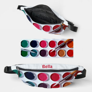 Colourful Multi Colour Watercolor Paint Palette Bum Bags