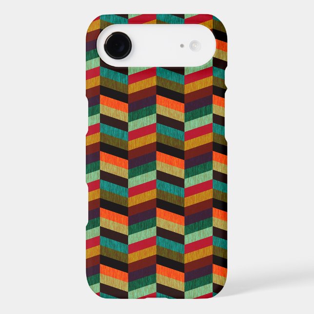 Colourful Multi-Coloured Herringbone Pattern Case-Mate iPhone Case (Back)