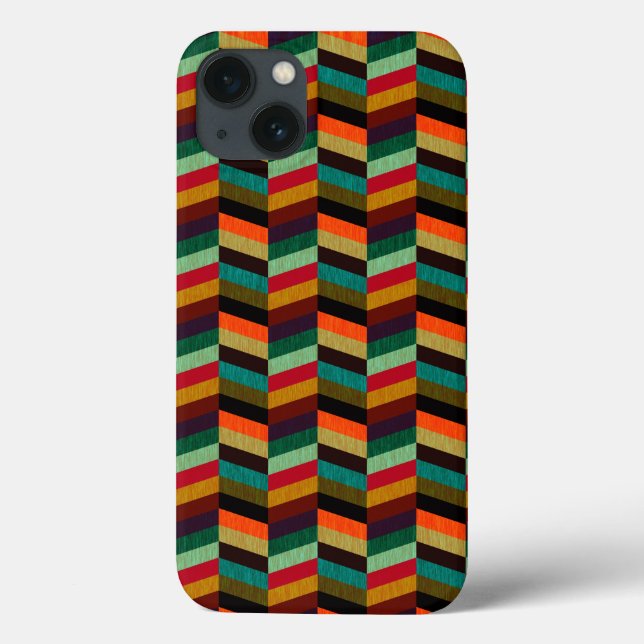 Colourful Multi-Coloured Herringbone Style Pattern Case-Mate iPhone Case (Back)