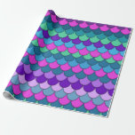Colourful Multi-Coloured Mermaid Birthday Party Wrapping Paper<br><div class="desc">Wrapping Paper</div>