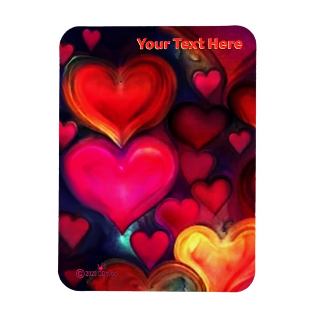 Colourful Multi Hearts Valentine Magnet (Vertical)