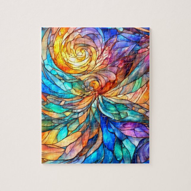 Colourful multicolor Abstract 75 twist Jigsaw Puzzle (Vertical)