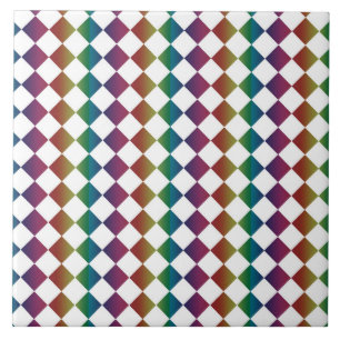 Colourful Multicolor Diamond Harlequin Chequered Tile