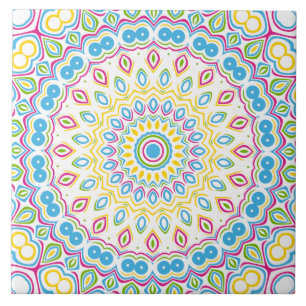 Colourful Multicolor Mandala Pattern Tile