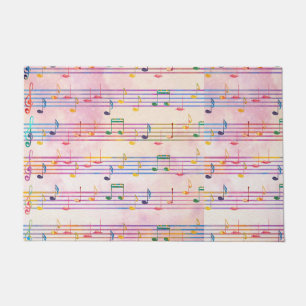 Colourful Multicolor Music Note Musician Doormat