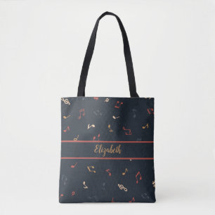 colourful multicolor music note  tote bag