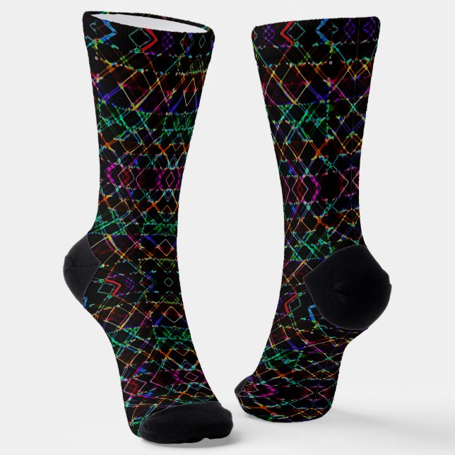 Colourful Multicolored Cheerful Striped  Socks (Angled)