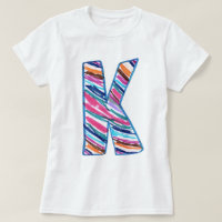 Colourful Multicolored Letter K as in Kay