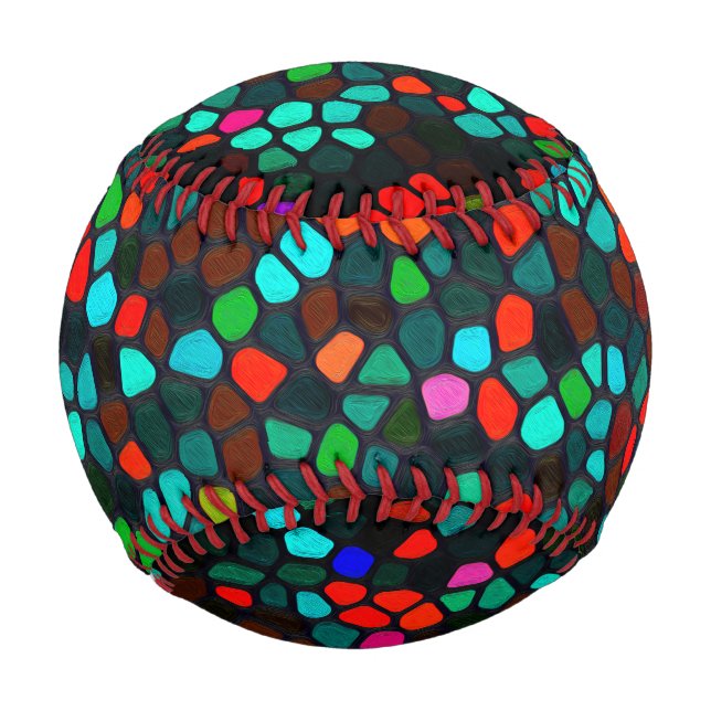 Colourful Multicolored Pattern Baseball (Front)