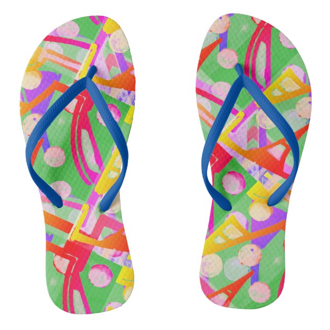Colourful Multicolored Pattern  Jandals (Footbed)