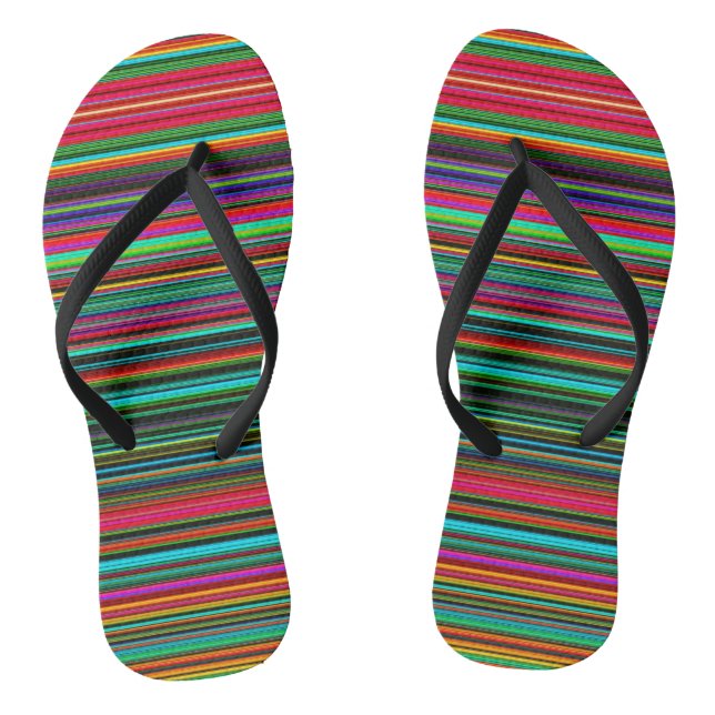 Colourful Multicolored Pattern Jandals (Footbed)