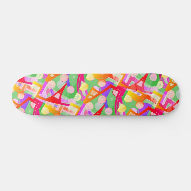 Colourful Multicolored Pattern Skateboard (Horz)