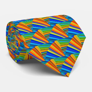 Colourful Multicolored Radiant Stripes Fan Shaped Tie