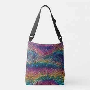 Colourful Multicolored Rainbow Mermaid Tail Scales Crossbody Bag