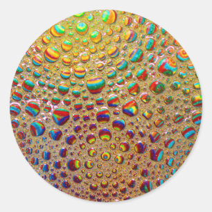 Colourful Multicolored Soap Bubbles Art Classic Round Sticker