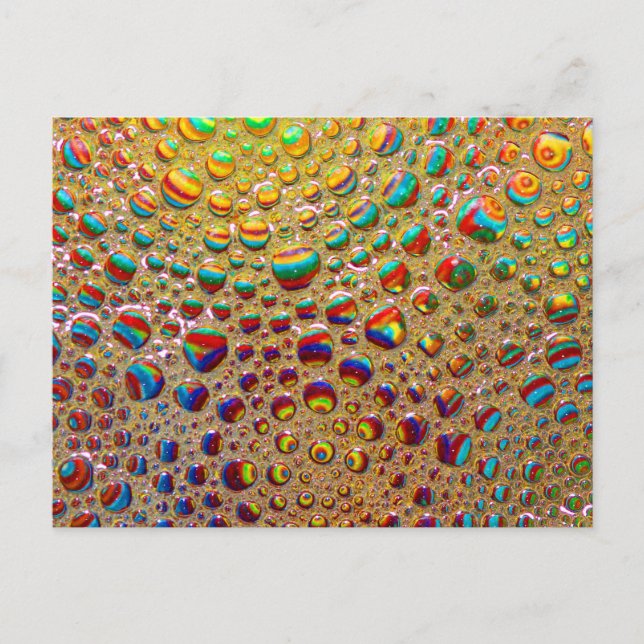 Colourful Multicolored Soap Bubbles Art Postcard (Front)