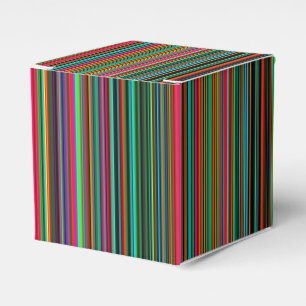 Colourful Multicolored Striped Pattern Favour Box