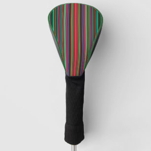 Colourful Multicolored Striped Pattern Golf Head Cover