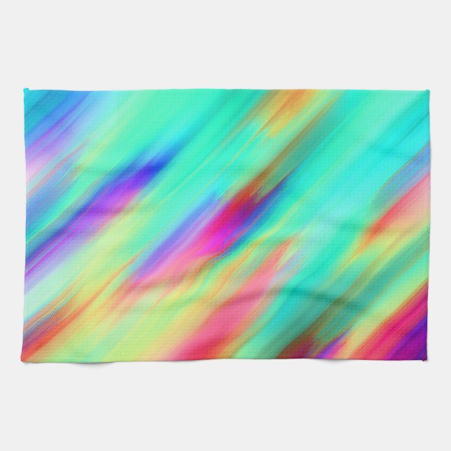 Colourful Multicoloured Abstract Pattern Tea Towel (Horizontal)