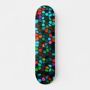 Colourful Multicoloured Mosaic Pattern Skateboard