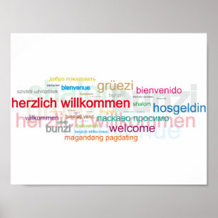 Colourful Multiple Language Welcome Poster