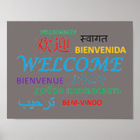 Colourful Multiple Language Welcome
