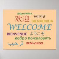 Colourful Multiple Language Welcome