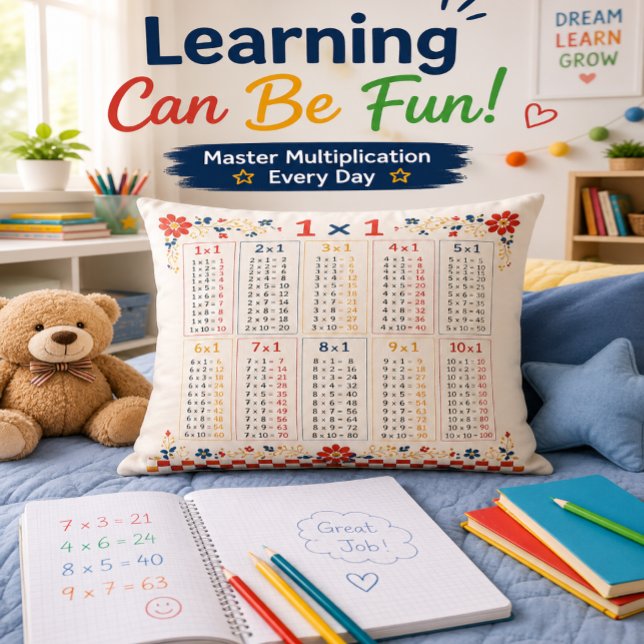 Colourful Multiplication Table Learning Pillow (Creator Uploaded)
