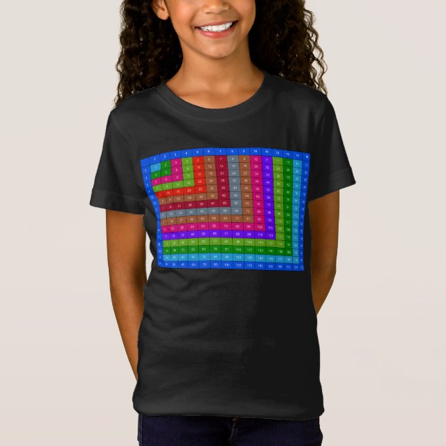 Colourful Multiplication table T-Shirt (Front)