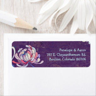 Colourful Mum Purple Wedding Address Labels