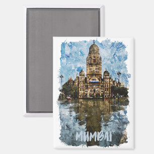 Colourful Mumbai India City View Landmark Magnet