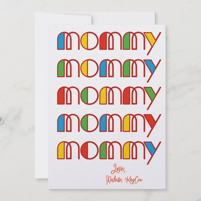 Colourful Mummy Stacked Card - Custom Mother’s Day (Front)