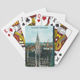 Colourful Munich Germany Oil Paint Playing Cards