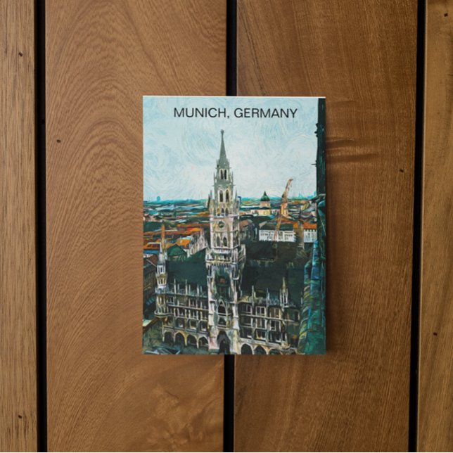 Colourful Munich Germany Oil Paint Postcard (munich germany oil paint postcard)