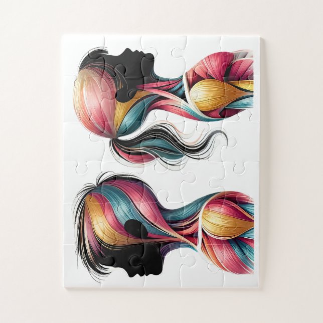 Colourful Muscle Anatomy Art – Children Silhouette Jigsaw Puzzle (Vertical)