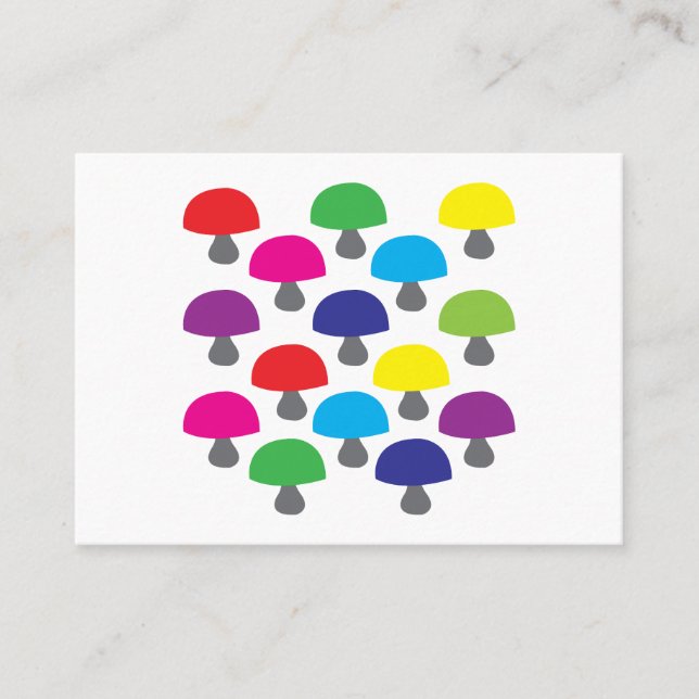 Colourful Mushroom  Business Card (Front)