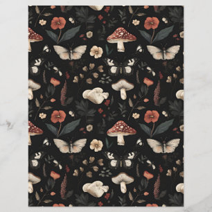 colourful mushroom fall pattern scrapbook paper