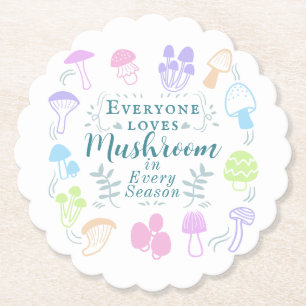Colourful Mushroom Paper Coaster