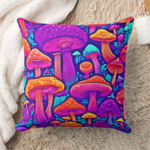 Colourful Mushroom Pattern Cushion
