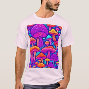 Colourful Mushroom Pattern T-Shirt