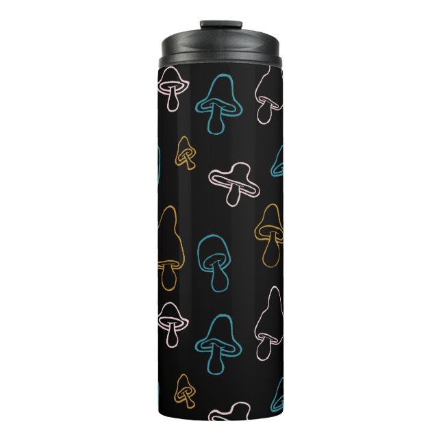 Colourful Mushroom Pattern Thermal Tumbler (Front)
