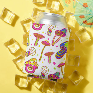 Colourful Mushrooms : Amazing Magic Plants Pattern Can Cooler