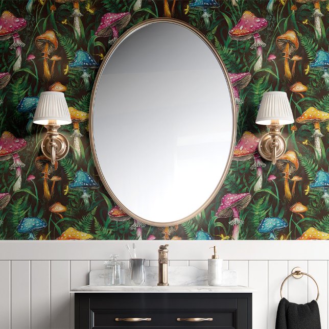 Colourful Mushrooms and Ferns Wallpaper (Creator Uploaded)