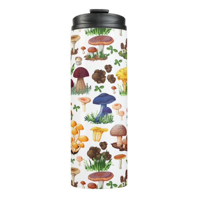 Colourful Mushrooms And Grass Thermal Tumbler (Front)