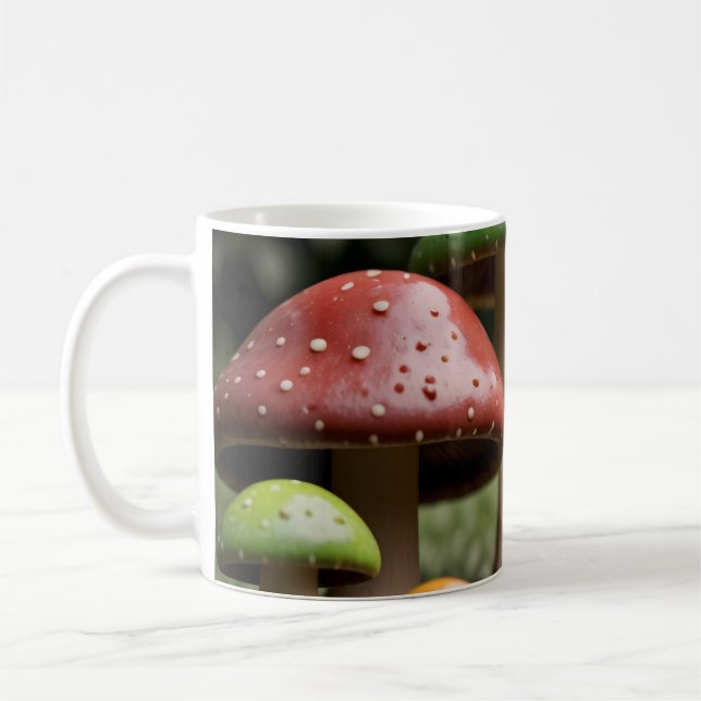 Colourful mushrooms coffee mug (Left)