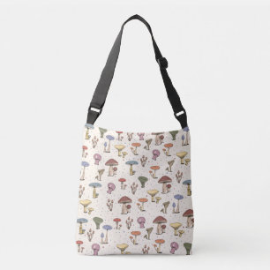 Colourful Mushrooms Doodle Pattern Crossbody Bag